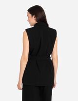 Długa kamizelka - z domieszką wiskozy - czarny