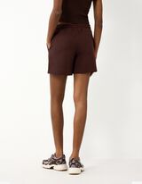 Shorts - Baumwoll-Mix - Dunkelbraun