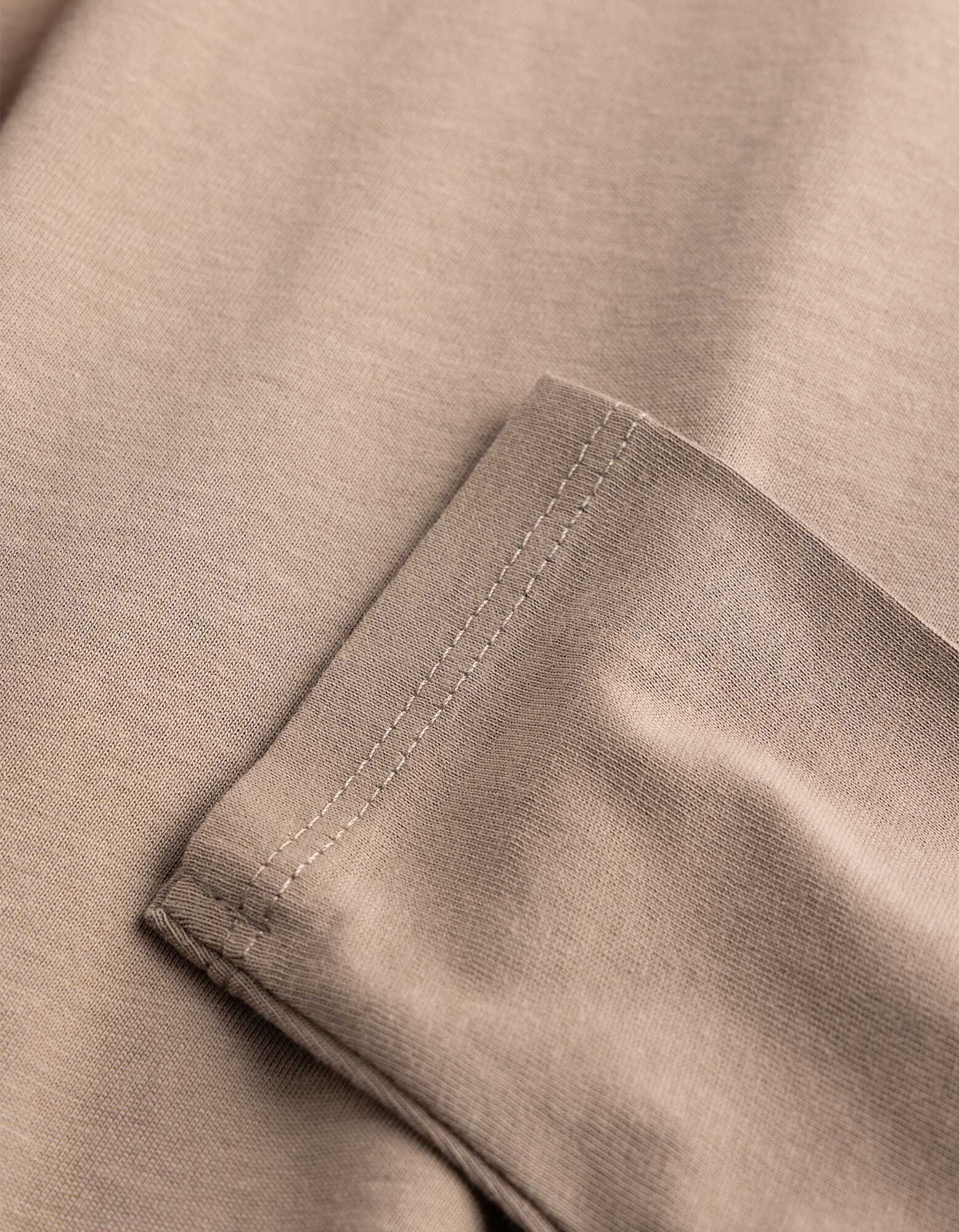 Langarmshirt - Baumwolle - Taupe