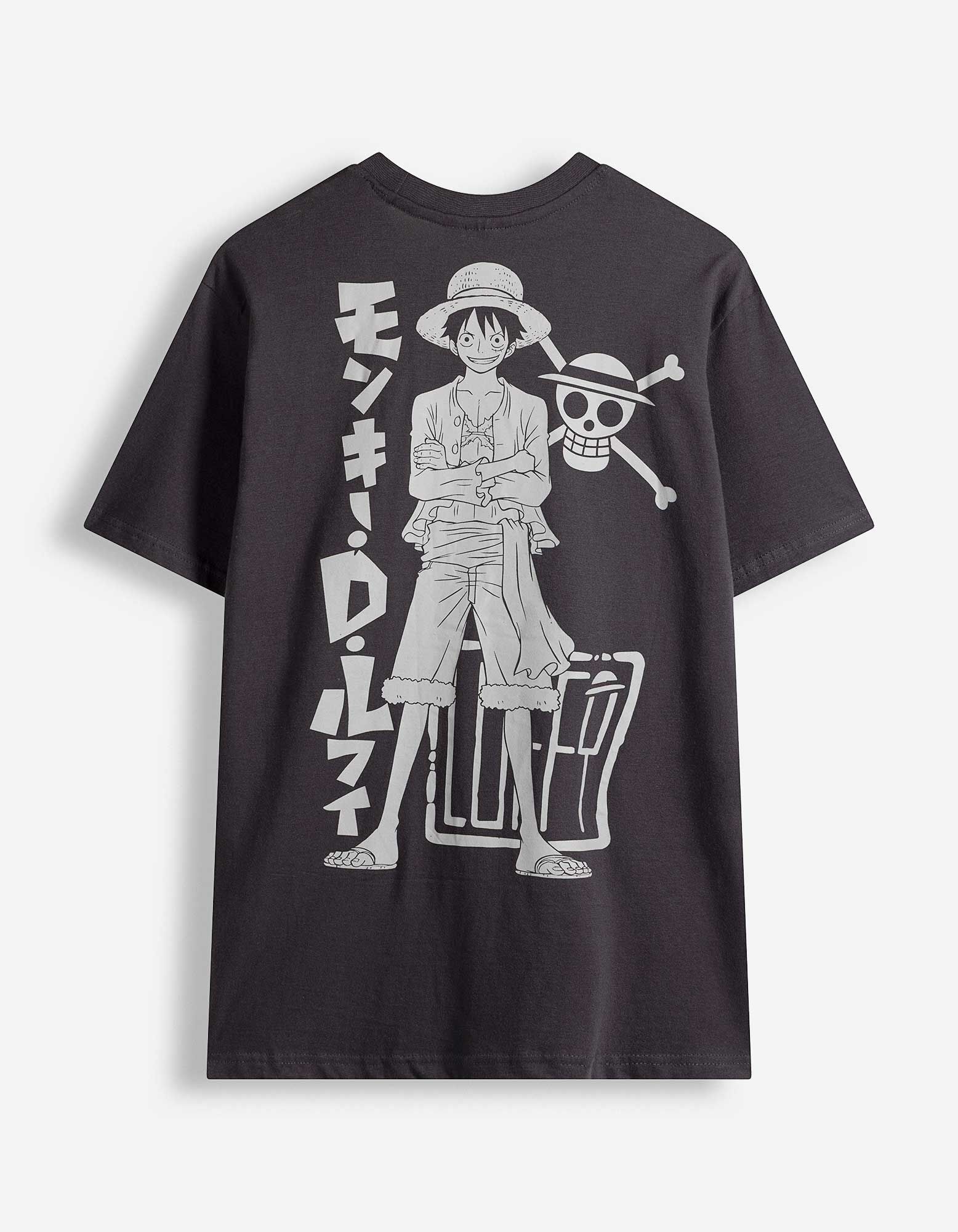 Pyjama Set aus Shirt und Shorts - One Piece - Dunkelgrau