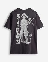 Pyjama Set aus Shirt und Shorts - One Piece - Dunkelgrau