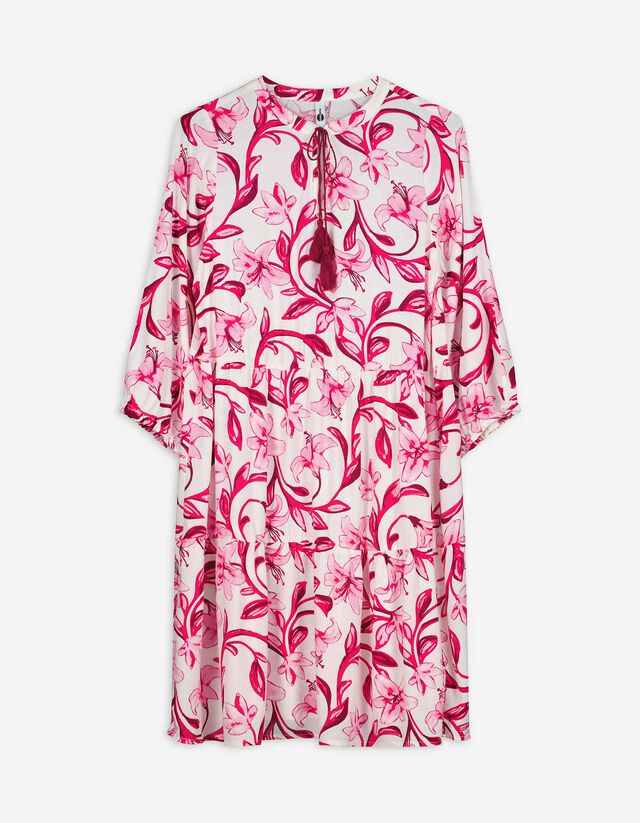 Robe - Motif all-over - rose
