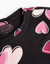 Langarmshirt - Allover-Print - schwarz