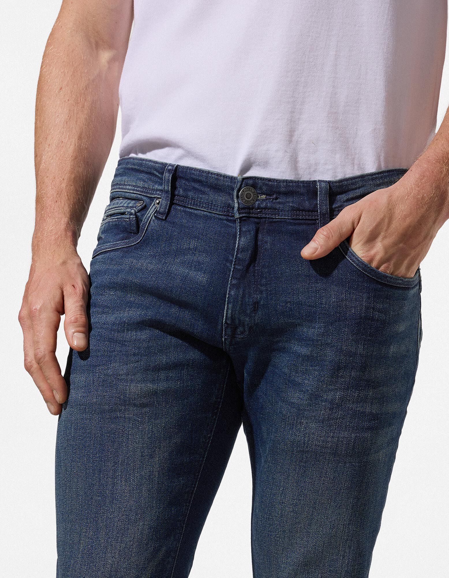 Dž&iacute;nsy - Slim Fit - Tmavomodr&aacute;