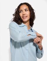 Bluse - Brusttasche - hellblau