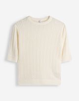 Pullover - Lochstrick - wei&szlig;