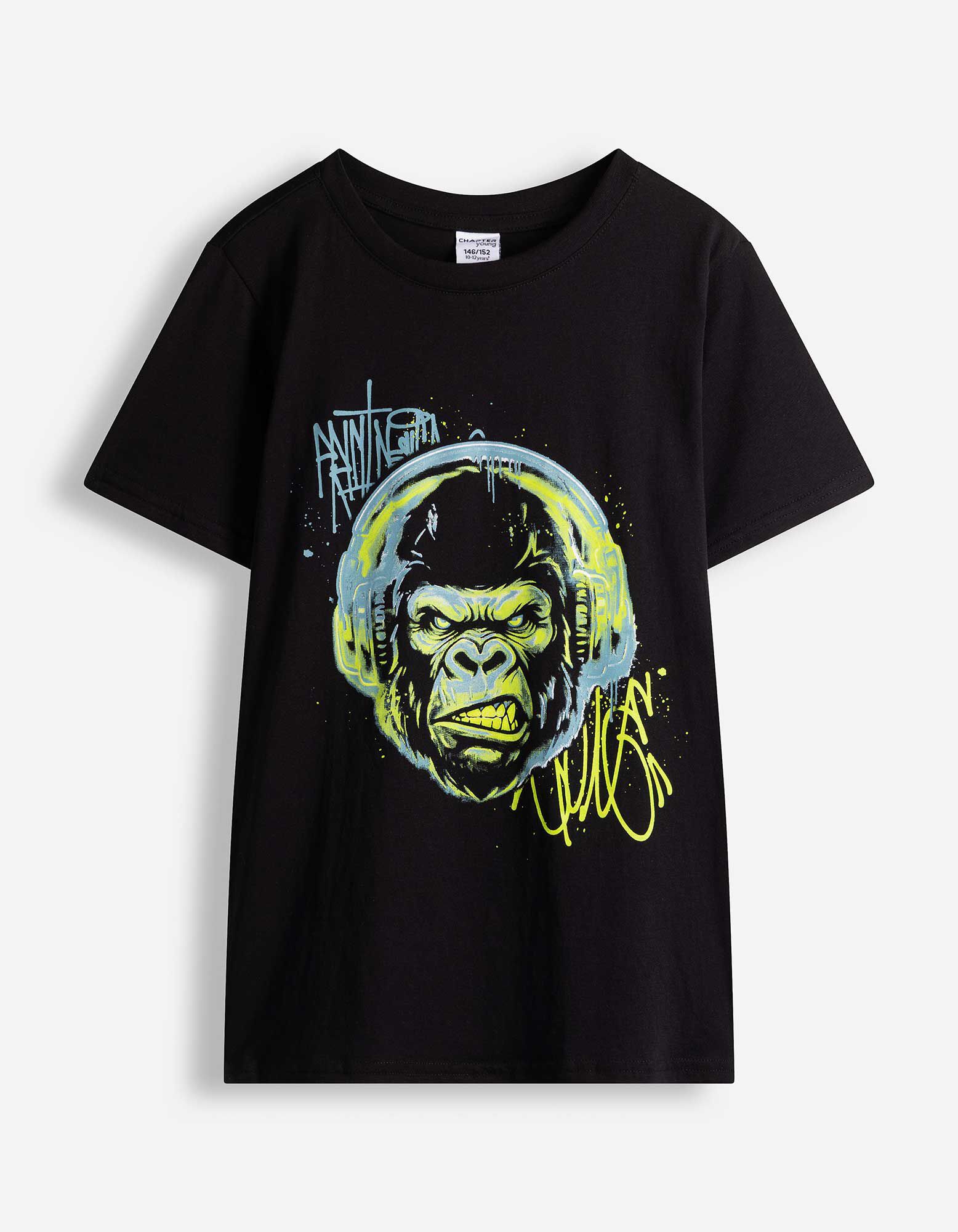 T-shirt - Voorkantprint - Zwart