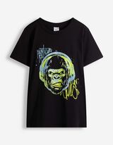 T-shirt - Voorkantprint - Zwart