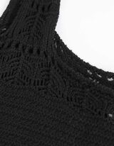 Top - Pizzo a uncinetto - nero