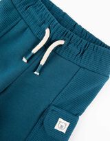 joggersy - naszyte kieszenie - ciemny niebieski