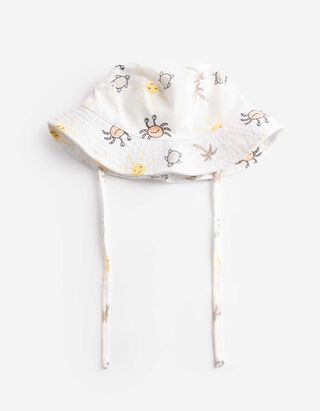 bucket hat - Celoplo&scaron;n&aacute; potlač - biely