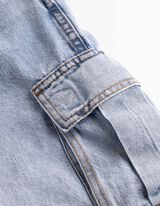 Short cargo - denim bleu clair - Bleu