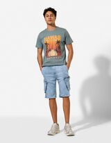 Short cargo - Coton - Bleu clair