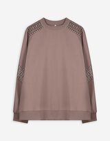 Sweatshirt - Metallic-Details - braun