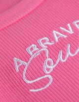 Top - Stickereien - pink