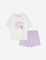Pyjama Set aus Shirt und Shorts - Print
