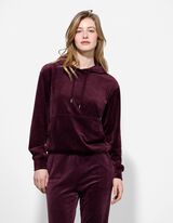 Hoodie - Samt - dunkellila