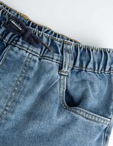 spodnie bojówki - troczek na dole - niebieski