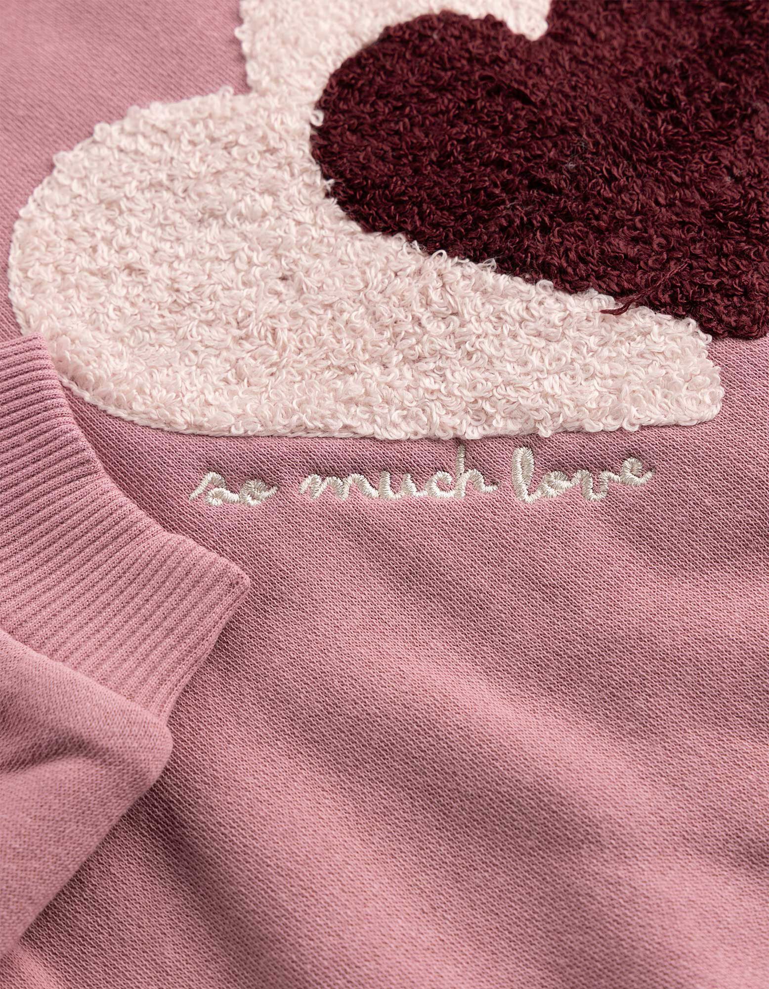 Sweatshirt - Frottee Application - Rosa
