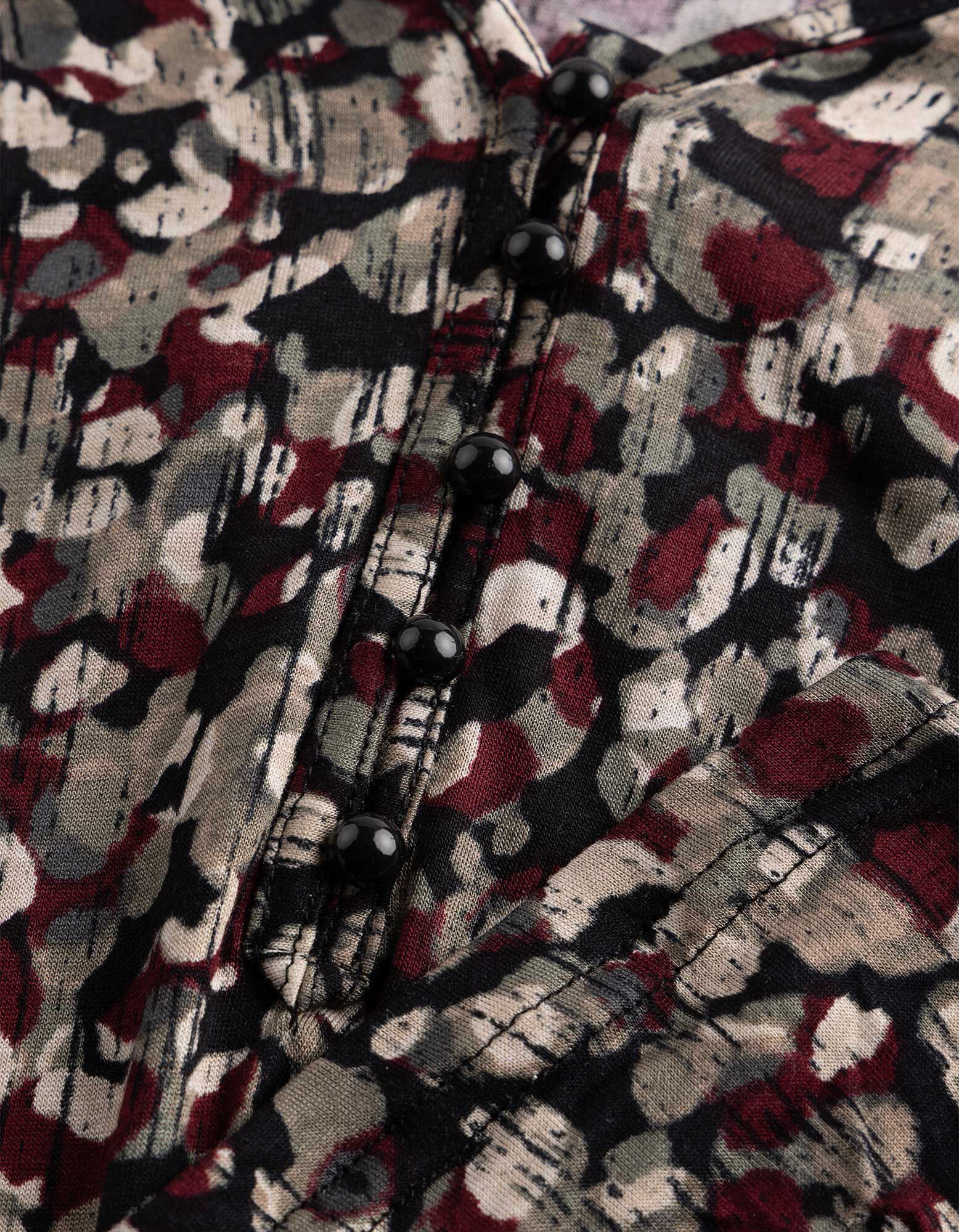 Blusenshirt - Allover-Print - Beige