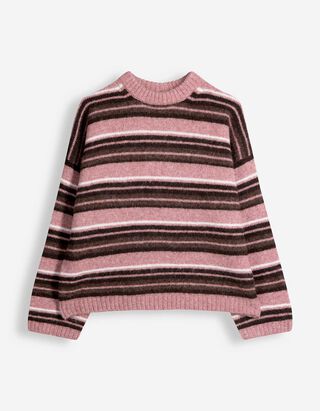 Pull-over - Rayures - mauve