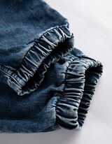 Kelnės su ki&scaron;enėmis - Įvertas rai&scaron;telis apačioje - tamsiai melynas