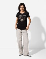 T-Shirt - Glitzerprint - schwarz