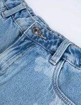 szorty dżinsowe - Laserowy nadruk - jasny niebieski