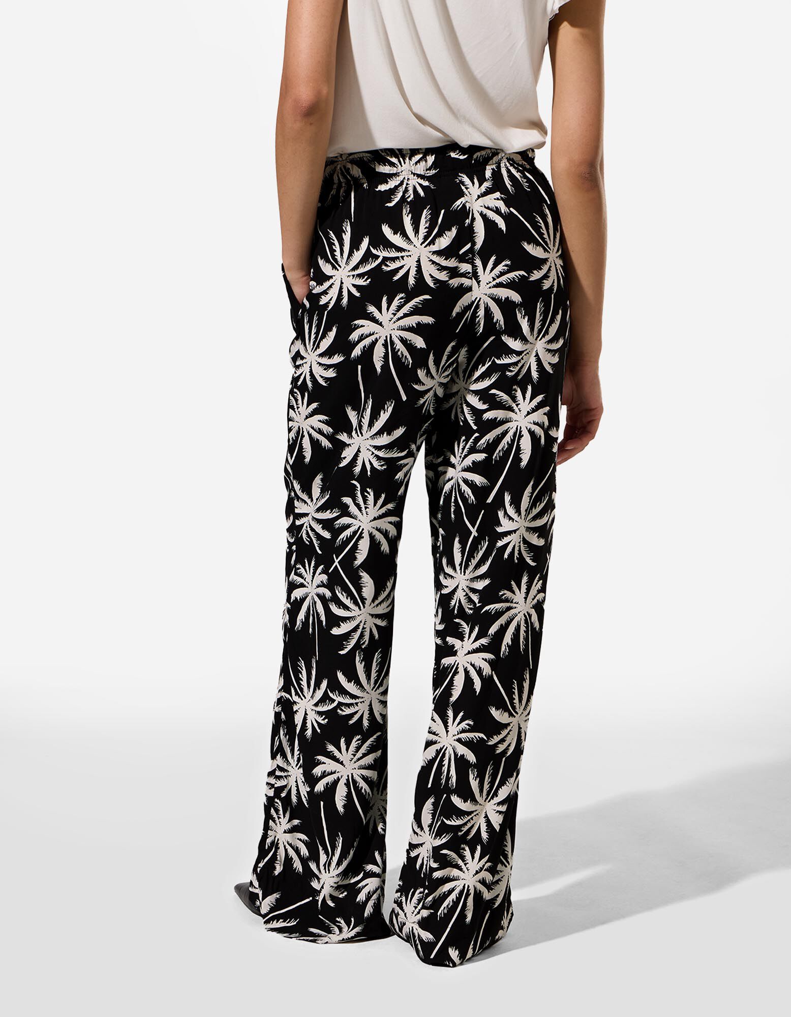 Pantalon palazzo - Viscose - noir