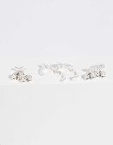 kolczyki - 3 szt. w opakowaniu - srebrny