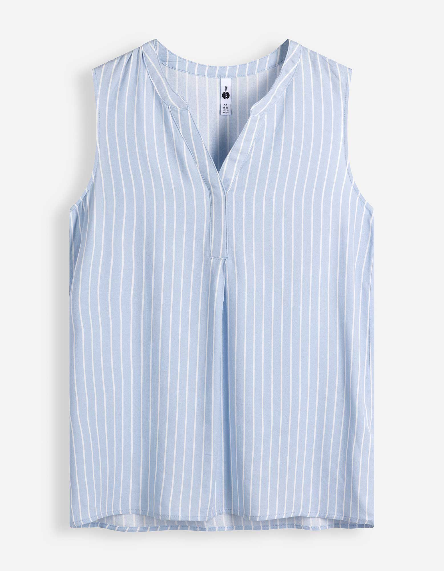 Blusentop - Allover-Print - Hellblau