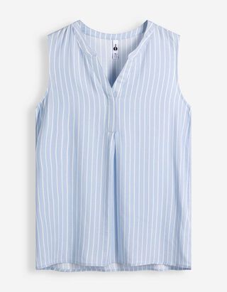 Blusentop - Allover-Print - Hellblau