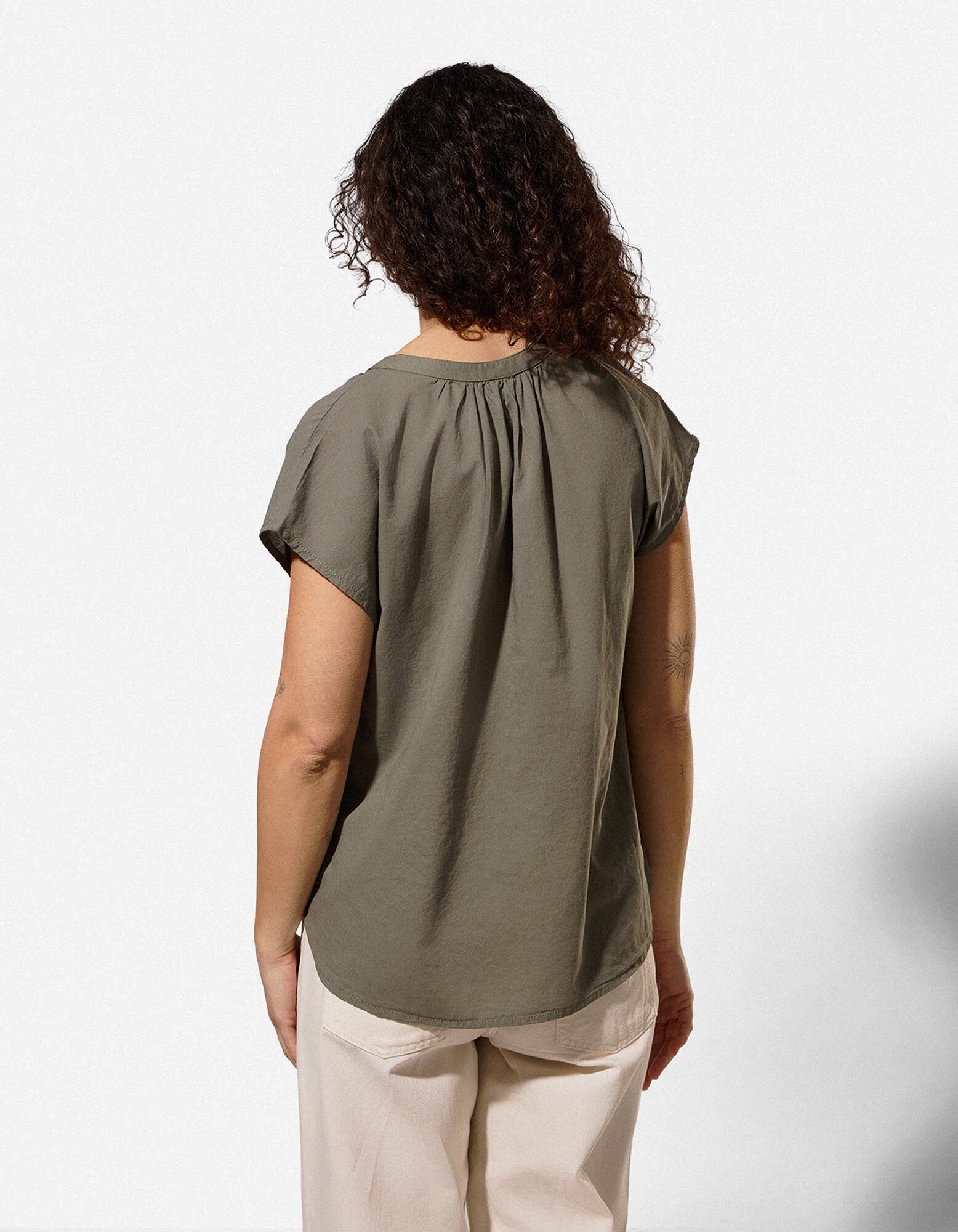 Blusenshirt - einfarbig - gr&uuml;n