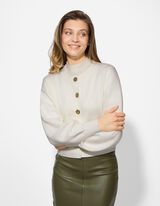 Cardigan - Knopfleiste - wei&szlig;