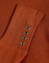 Pulover de tricot - Nasturi decorativi - Maro