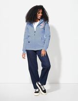 Sweatjacke - Kangurutasche - hellblau