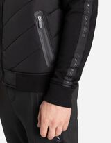 Felpa aperta - Righe a contrasto - nero