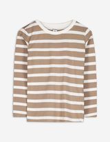 Langarmshirt - Streifen - hellbraun