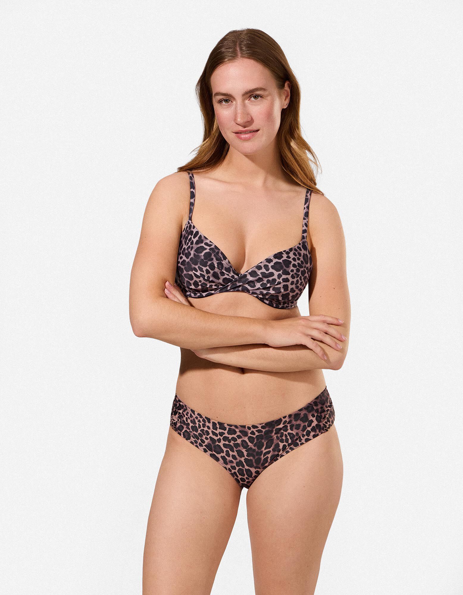 Bikinitop - Leopardenmuster - Braun
