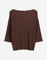 Set van t-shirt en broek - Plissee - bruin