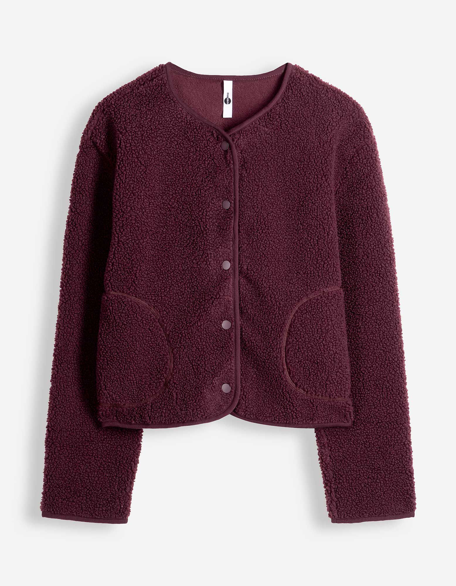 Sweatjacke - Teddyfell - Lila