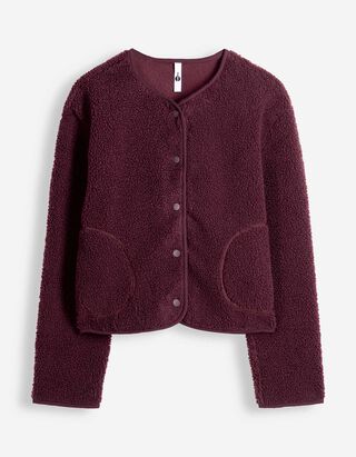 Sweatjacke - Teddyfell - Lila