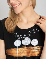 T-shirt - Imprim&eacute; scintillant - Noir