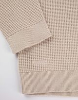 Pletený sveter - Vaflová štruktúra - svetloseda