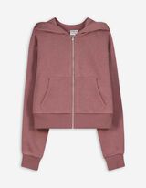 Sweatjacke - Cropped - dunkelrot