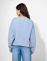 sweter - dekolt w serek - jasny niebieski