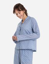 Felsőből és nadrágból álló pizsama szett - Pamut - sotetkek