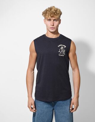 Tanktop - R&uuml;ckenprint - dunkelblau