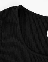 Pletena haljina - Uz telo - crno