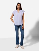 Halenkov&eacute; tričko - Proužky - svetle  modra